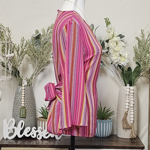 WORTHINGTON | WIDE RIBBON BACK BOW BELL SLEEVE BOUSE - Picture 8 of 16